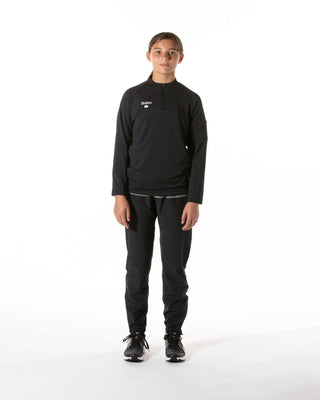 Youth Quarter Zip Top- Black