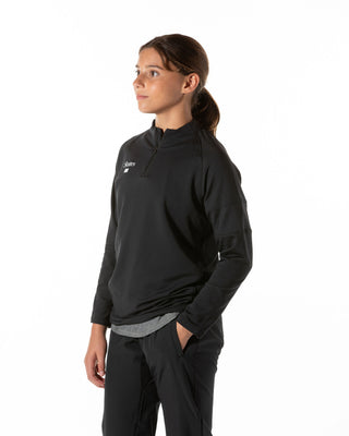 Youth Quarter Zip Top- Black